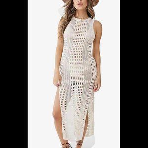 Crochet Cover Up /  Long Beach Crochet Dress ONE SIZE (fits small)  Ailunsnika